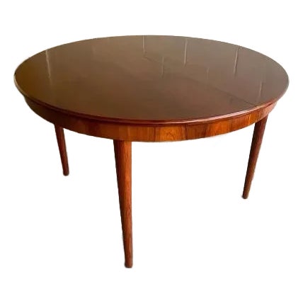 1960s Vintage Danish Bernhard Pedersen & Søn Dining Table With Leaf For Sale