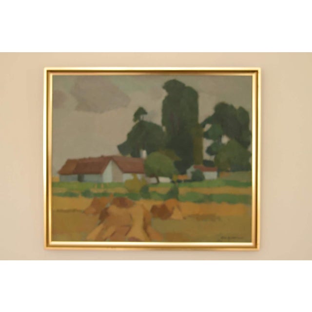 Richard Björklund, Village, 1950s, Oil on Canvas For Sale - Image 5 of 18