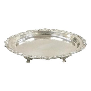 Vintage Sheridan Victorian Silver Plated Oval Deep Serving Platter Dish For Sale