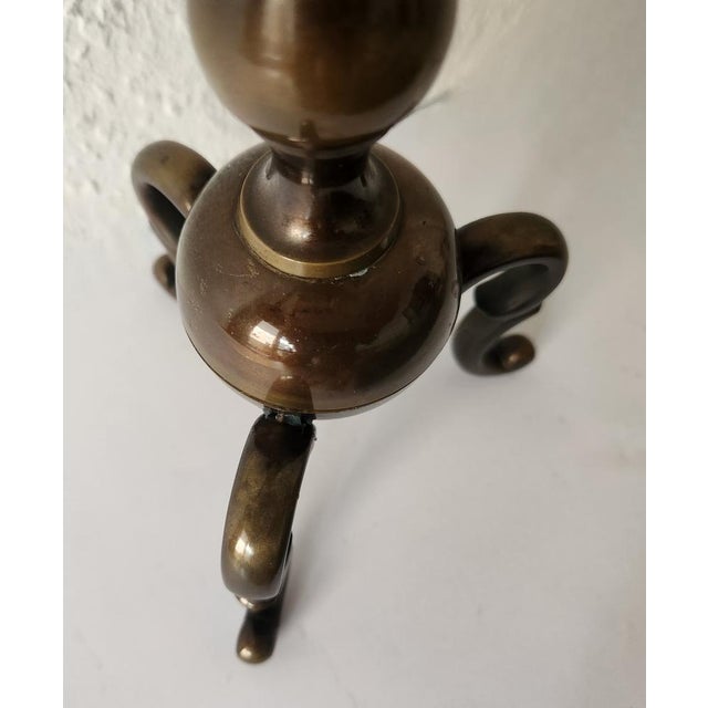 Antique Three-Armed Candlestick in Bronze, 1960s For Sale - Image 16 of 18