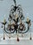 Vintage French Rococo Revival 6-Arm Wrought Iron Chandelier With Amber Glass Drops. For Sale - Image 12 of 12