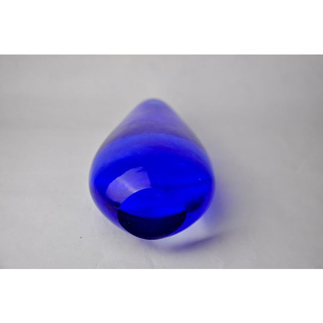 Glass Blue Submerged Jar in Murano Glass attributed to Seguso, Italy, 1970s For Sale - Image 7 of 8