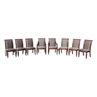 Century Furniture Mahogany Dining Room Chairs With Beacon Hill Upholstery—Set of 8 For Sale