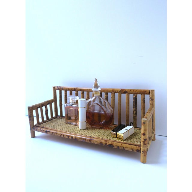 Tan Wicker Bamboo Wall Shelf, Circa Mid to Late 20th Century For Sale - Image 8 of 10