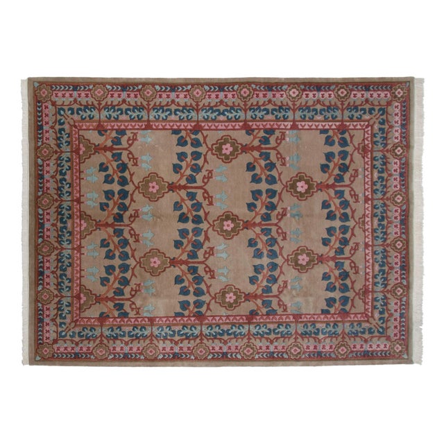 Textile Vintage Indian Arts and Crafts Design Carpet - 8'9" X 11'9" For Sale - Image 7 of 12