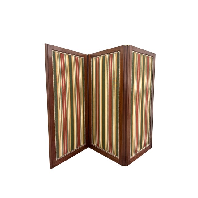 Louis XVI Upholstered Mahogany 3-Panel Room Divider with Mechanism by L. Moreau, 1780s For Sale - Image 12 of 12
