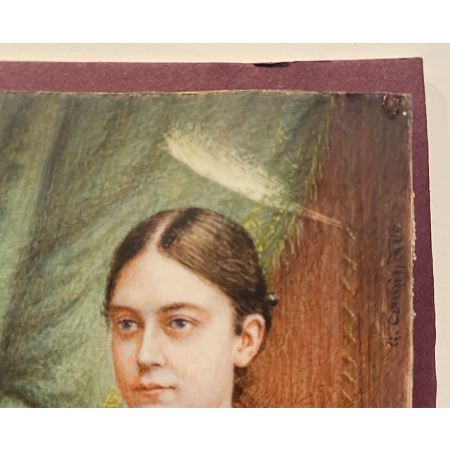 19th Century Antique Portrait Miniature of a Lady For Sale - Image 5 of 5