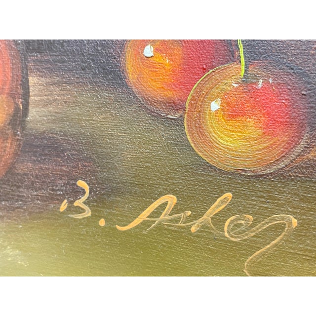 Vintage Floral Still Life Oil Painting in Frame | Elegant European Bouquet With Roses & Daisies | Classic Traditional Wall Art For Sale - Image 9 of 13