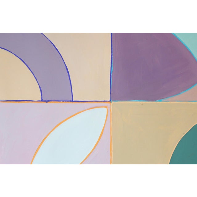 Yellow 2026, Modernit Bauhaus Painting Diptych in Vivid Tones, Color-Field Windows Patterns, Acrylic Paint on Watercolor Paper by Natalia Roman For Sale - Image 8 of 10