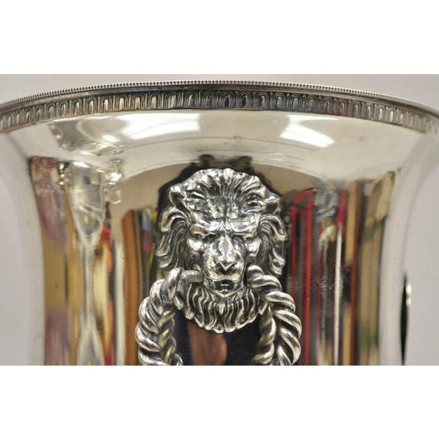 Vintage English Regency Lion Head Champagne Chiller Ice Bucket 1971 Skeet Award For Sale - Image 11 of 12