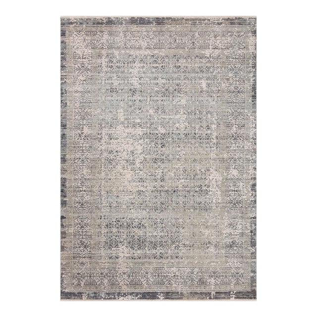 Amber Lewis x Loloi Alie Sky / Stone 5'-3" x 7'-9" Area Rug For Sale