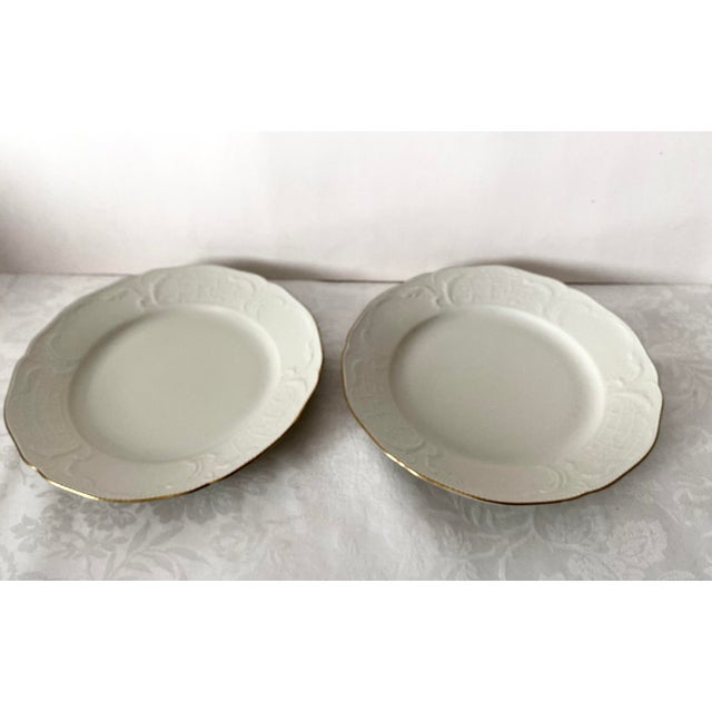 Rosenthal Sanssouci Barbara Thin Gold Trim 8” Salad/Desert Pair of Plates Excellent Vintage Condition. For Sale - Image 9 of 17