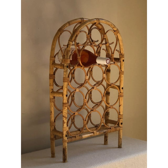 Vintage Mid-20th Century Bamboo Wine Rack For Sale - Image 10 of 12