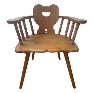 Mid 19th Century Swiss Pine Farm House Armchair For Sale