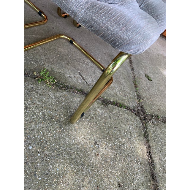 Vintage Italian Dining Chairs in Brass, 1970s, Set of 4 For Sale - Image 4 of 15