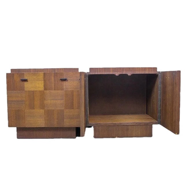 Mid-Century Modern 1960s Pair of Lane Brutalist Mid Century Modern Style Nightstands For Sale - Image 3 of 15