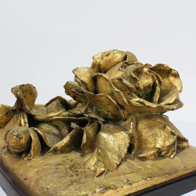 Cire Perdue Gilt Bronze Sculpture of Roses by Louis Ernest Barrias For Sale - Image 4 of 13