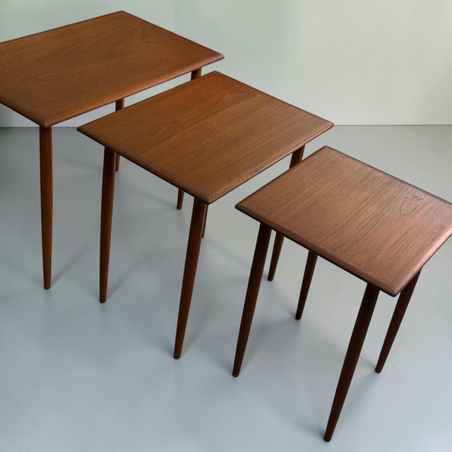 Mid-Century Modern Danish Teak Nesting Tables, 1960s, Set of 3 For Sale - Image 4 of 12