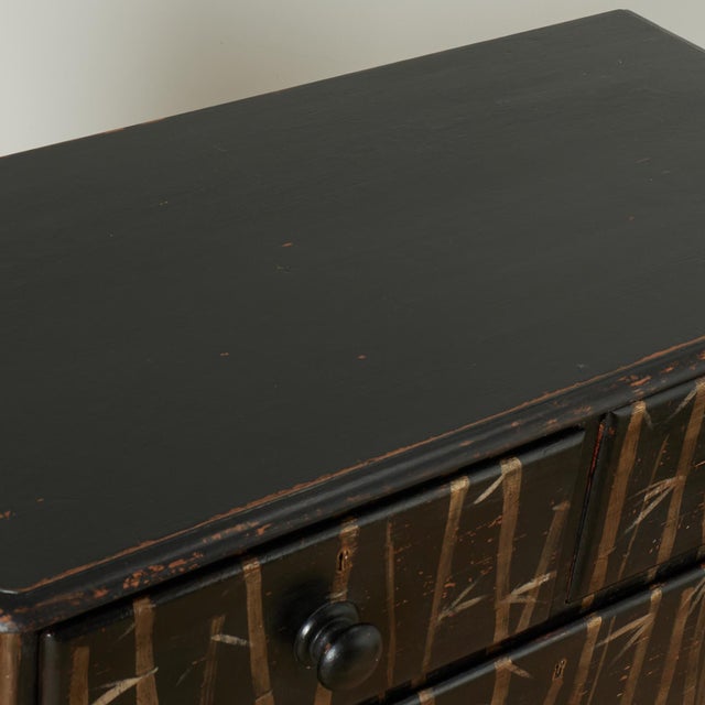 Antique English Chest of Drawers With Painted Bamboo Designs For Sale - Image 9 of 16