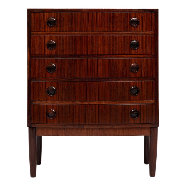 Vintage Danish Mid Century Rosewood 5 Drawer Chest 1960s Kai Kristiansen For Sale