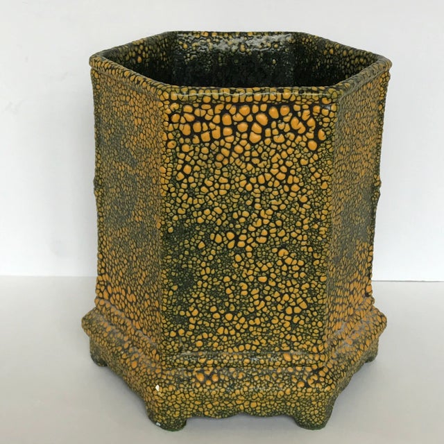 Royal Heagur Pottery Chinoiserie Shagreen Finish Cachepot For Sale In Chicago - Image 6 of 13