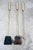 Set of American designed fireplace tools in brass. Comes with brass handles and a cast iron stand. Well made piece. fully...