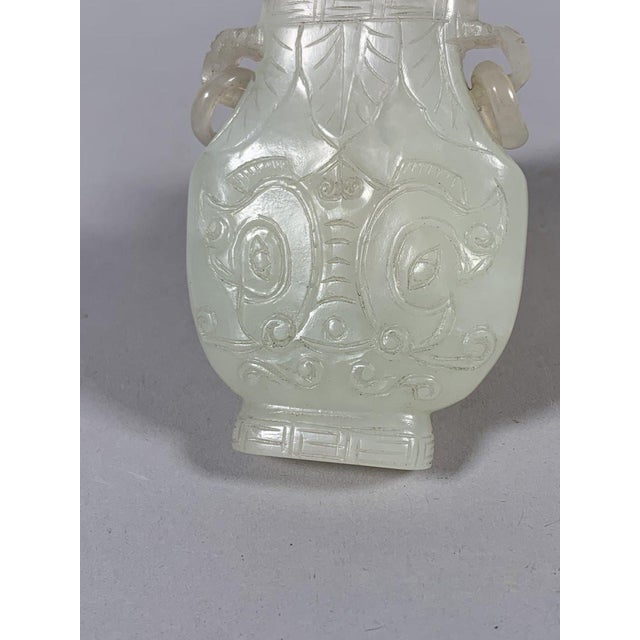 SMALL GU VASE IN WHITE NEPHRITE JADE, China, Qing Dynasty, Qianlong Period (1736-1795) For Sale - Image 10 of 10