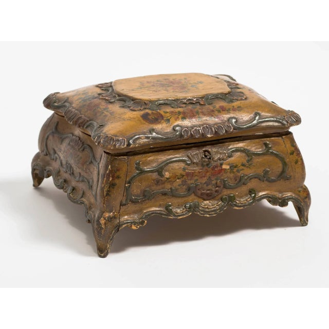 Brown 1930s Painted Italian Trinket Box For Sale - Image 8 of 9