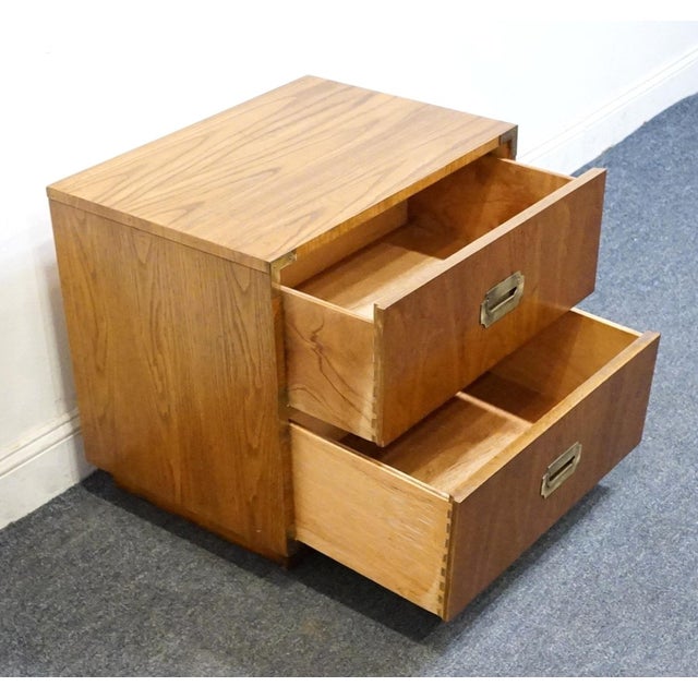 Dixie Furniture Campaigner Collection Walnut 24" Two Drawer Nightstand 767-621 For Sale In Kansas City - Image 6 of 14