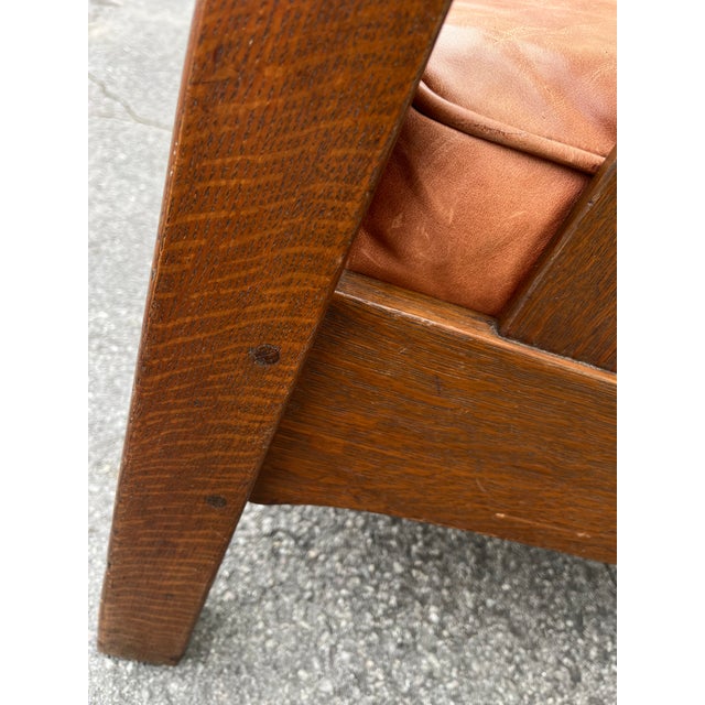 Early 20th Century L. & j.g. Stickley Model 216 Mission Oak Settle – Signed – 72” For Sale - Image 12 of 18