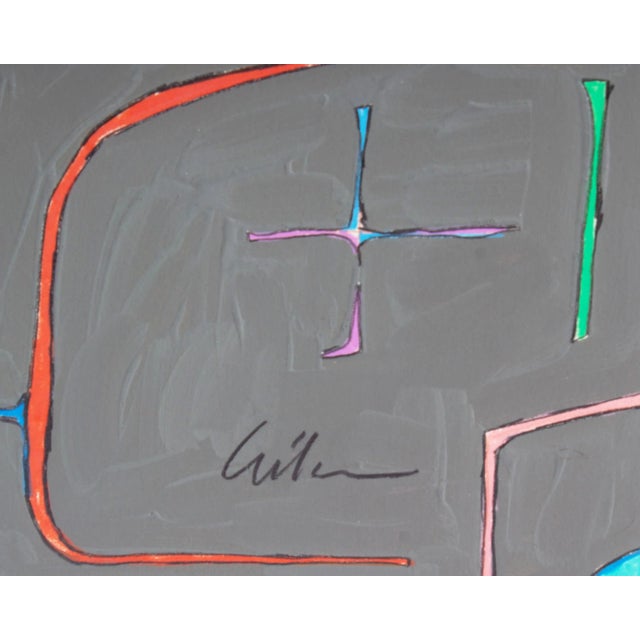 Postmodern 1983 “Learning to Walk Again” Abstract Mixed Media Painting by Harry Hilson For Sale - Image 3 of 8