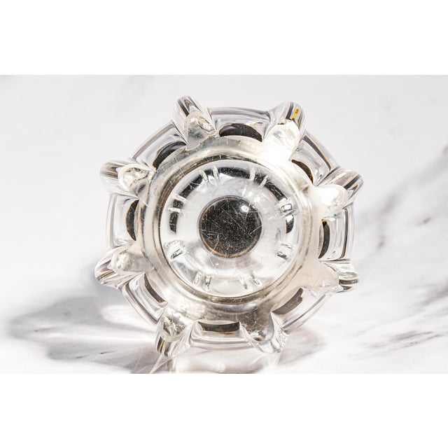 Stunning Crystal Sterling Silver Antique Art Nouveau Desk Paperweight Inkwell For Sale - Image 12 of 13