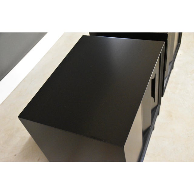 Black 1960s Black Lacquer Nightstands - A Pair For Sale - Image 8 of 11