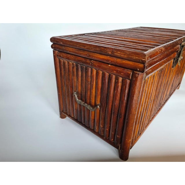 Brown Mid-Century Bamboo Chest, 1960s For Sale - Image 8 of 13