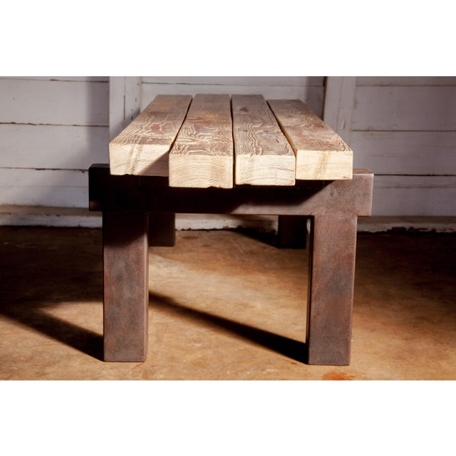 2020s Artisan Modern Organic Rough Luxe Platform Bench For Sale - Image 5 of 13