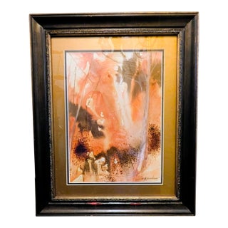 Vintage Original Surrealist Watercolor: Signed C. M. Scudiero For Sale