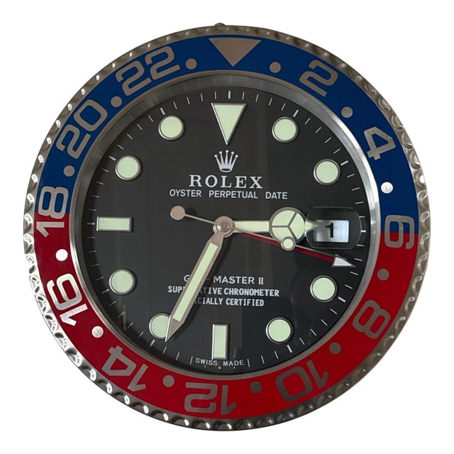 Vintage Pepsi Oyster Perpetual Submariner Wall Clock From Rolex For Sale