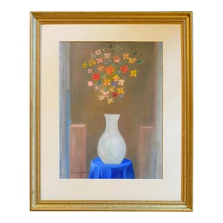 Contemporary Original Satori Gregorakis Floral Still Life Painting, Framed For Sale