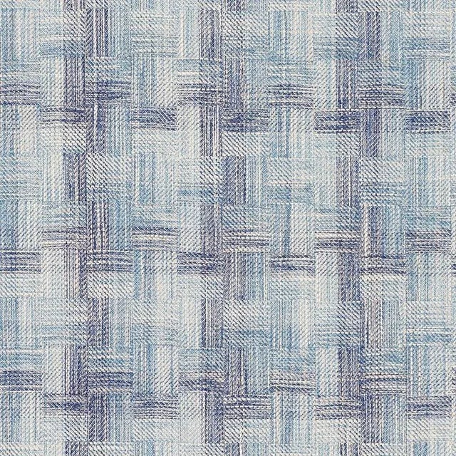 Sample - Schumacher Boro Plaid Fabric in Indigo For Sale