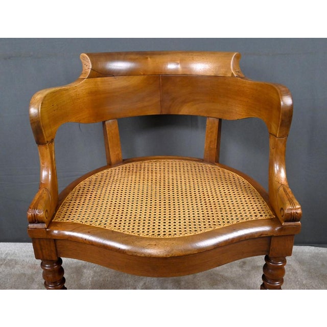 Louis Philippe Walnut Office Chair, Early 19th Century For Sale - Image 4 of 16