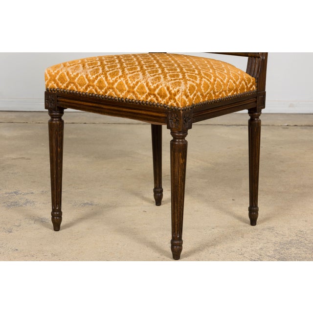 Set of Six Early 20th Century French Louis XVI Walnut Dining Chairs For Sale - Image 15 of 18