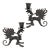 Pair of Midcentury Cast Iron Dragon Candleholders For Sale