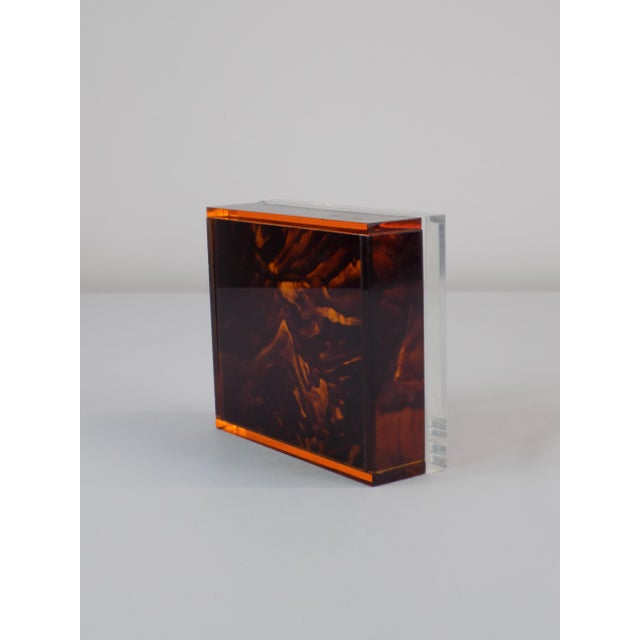 Mid-Century Modern Vintage Square Box in Acrylic, 1970s For Sale - Image 3 of 12