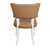 Worlds Away Matthew Izzo Home Eloise Camel Faux Leather and Matte White Lacquer Rounded Back Dining Chair For Sale - Image 4 of 7