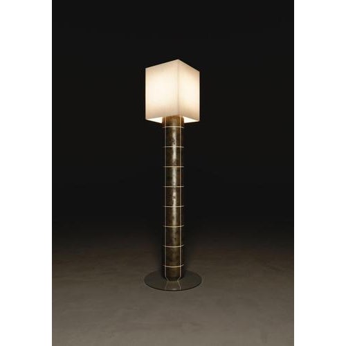 Contemporary Large Navazi Floor Lamp in Ceramic with Linen and Frosted Glass by Svitanok For Sale - Image 3 of 9