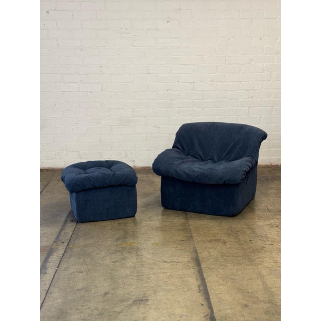 Postmodern 1990s Scoop Lounge Chair and Ottoman For Sale - Image 3 of 10
