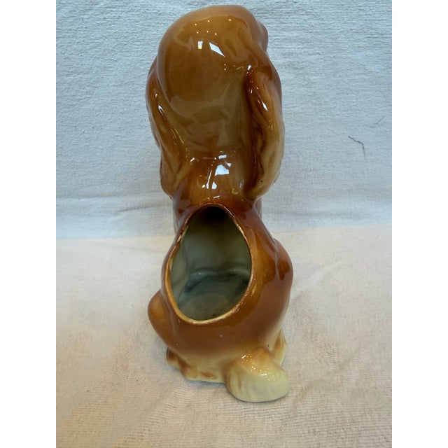 1940s Porcelain Cocher Spaniel Planter For Sale - Image 4 of 11