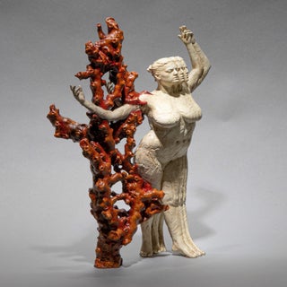 Impossible Things #3 by Dana Younger | Resin, Acrylic Sculpture of a multi-faced figure with abstract form For Sale