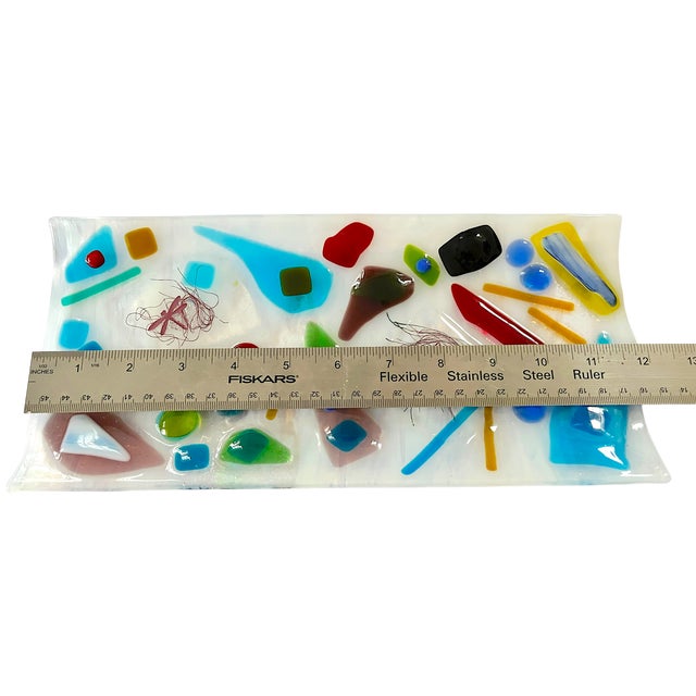 Postmodern Studio Fused Art Glass Tray in the Style of Chihuly & Memphis Milano For Sale - Image 10 of 11