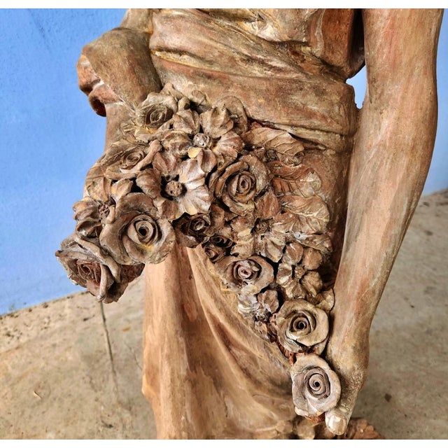 Amazing and unique tuscan terracotta spring statue began 1900 tuscan terracotta statue. H 140 cm slightly smaller than...